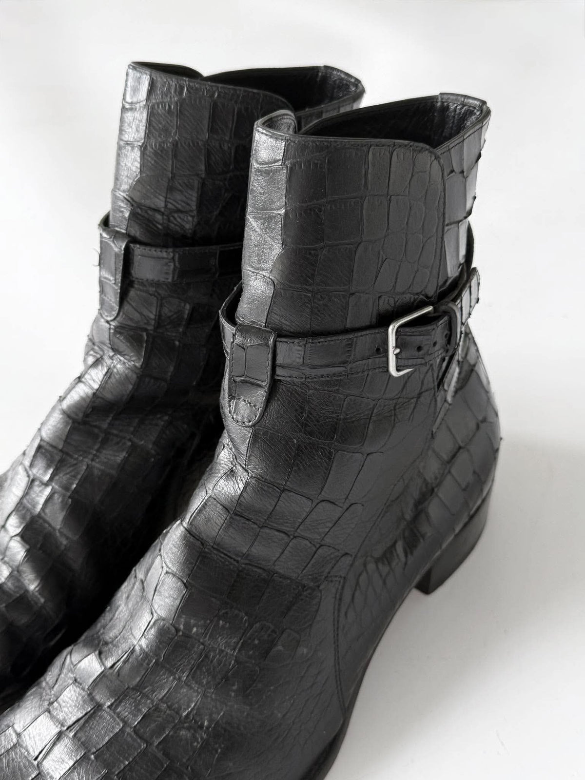 Saint Laurent by Hedi Slimane Crocodile Jodhpur Boots