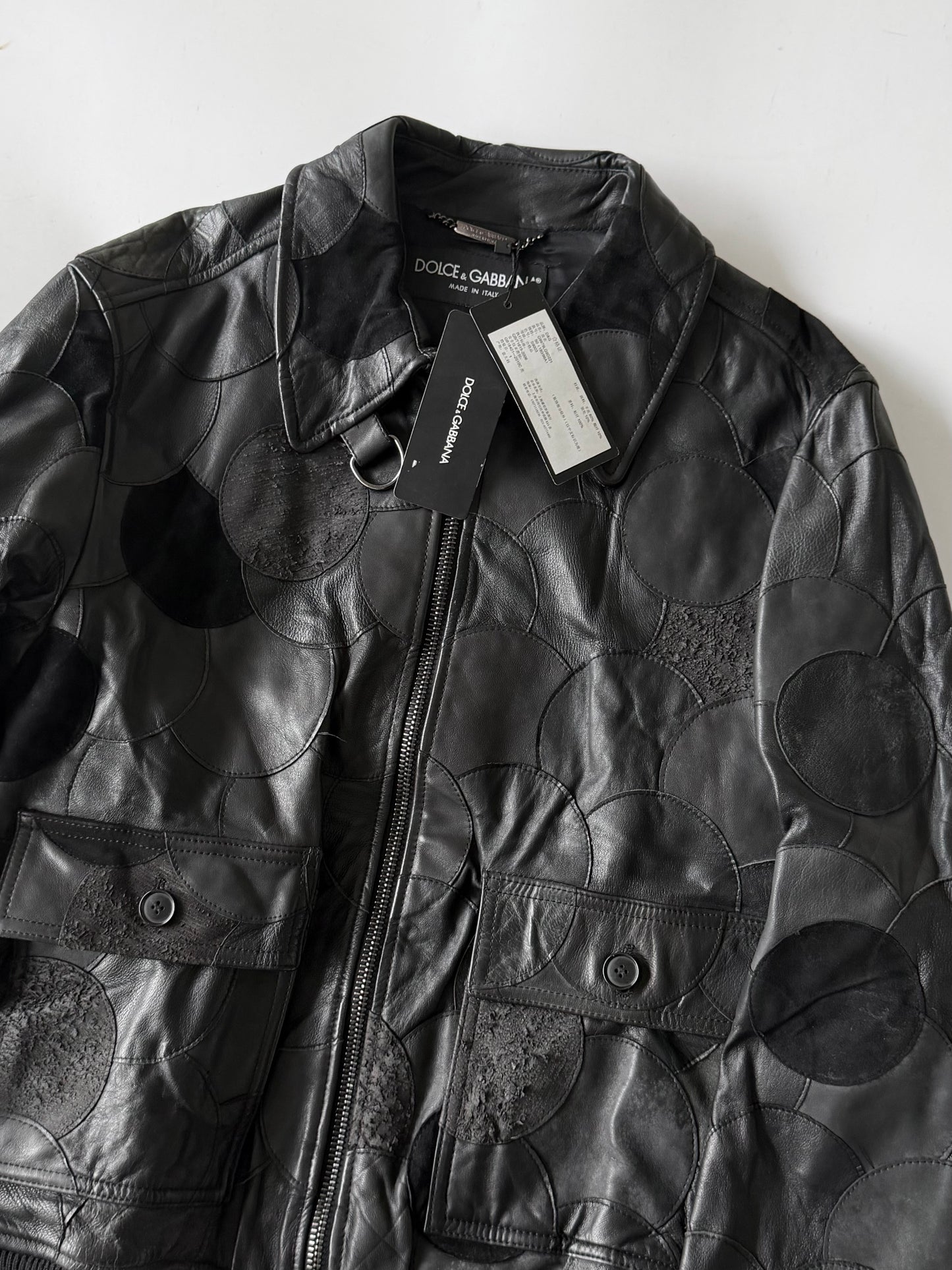 A/W2008 Dolce & Gabbana Patchwork Circle Leather Jacket