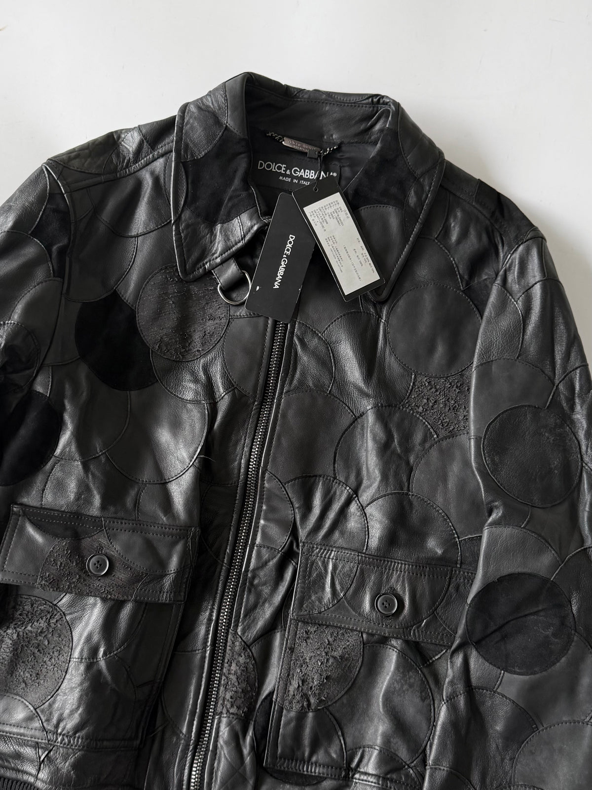 A/W2008 Dolce & Gabbana Patchwork Circle Leather Jacket