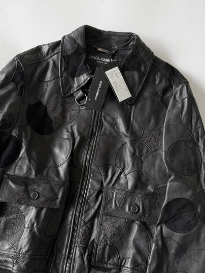 A/W2008 Dolce & Gabbana Patchwork Circle Leather Jacket