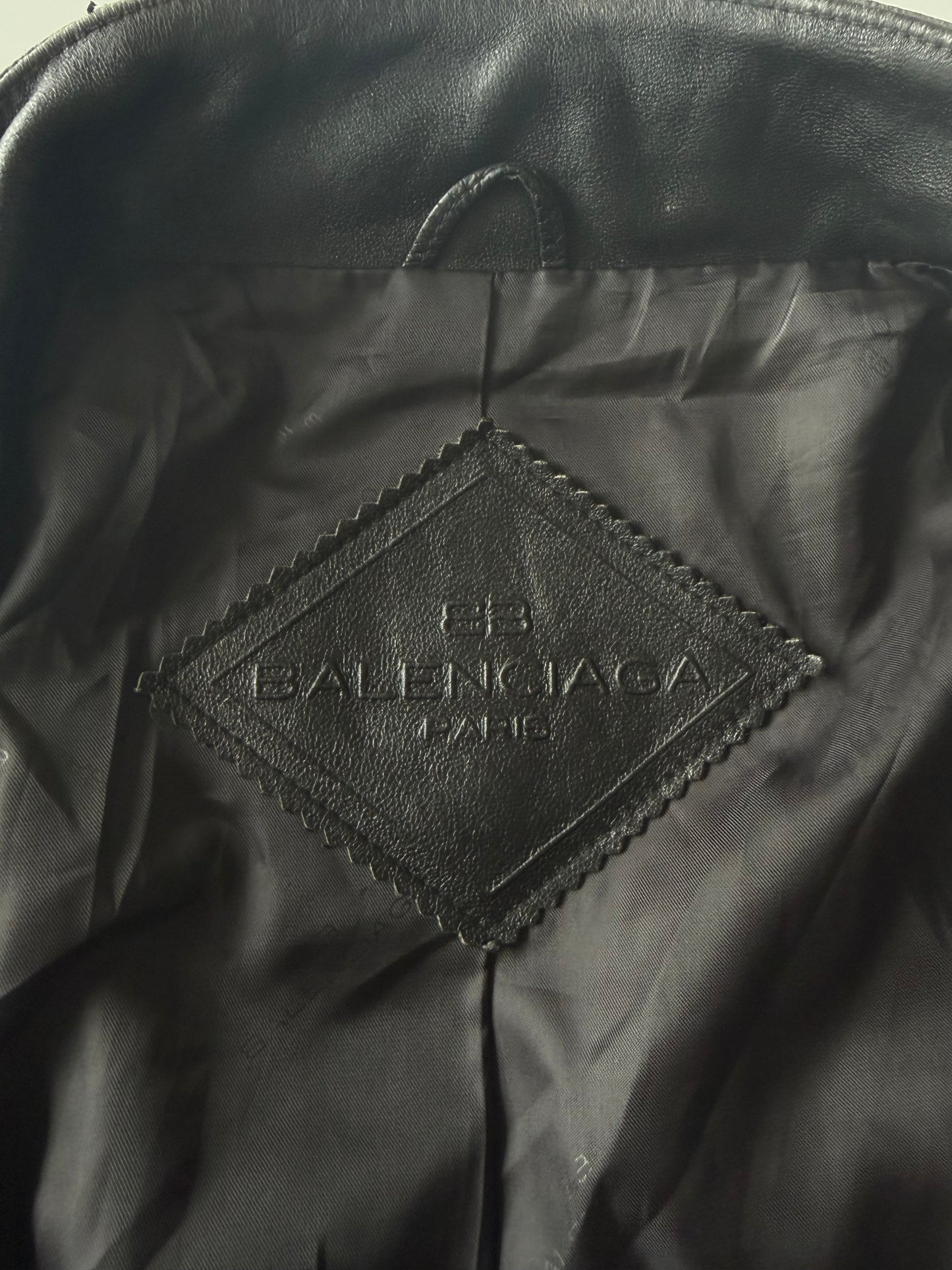 Balenciaga Nicolas Ghesquière BB Back Logo Leather Jacket