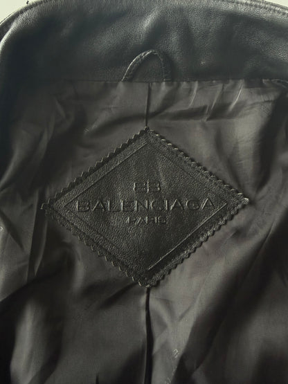 Balenciaga Nicolas Ghesquière BB Back Logo Leather Jacket