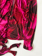 S/S 2001 Gucci by Tom Ford Pink Liquid Magma Print Blouse