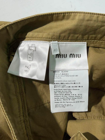 Miu Miu Olive Green Cargo Shorts