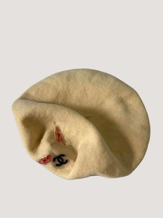 Chanel 1990-2000s CC Camellia Beret Hat