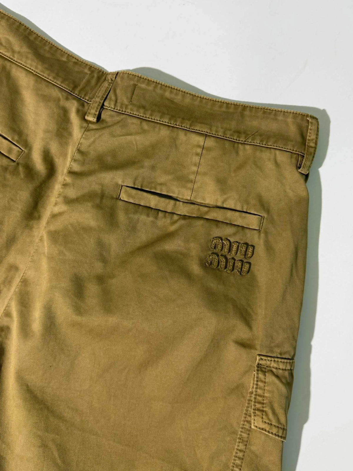 Miu Miu Olive Green Cargo Shorts