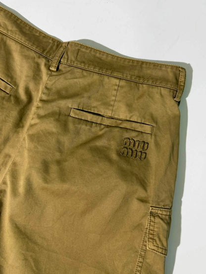 Miu Miu Olive Green Cargo Shorts