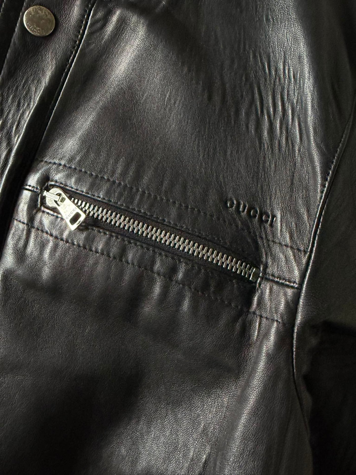 2000's GUCCI ICONIC INNER WEB LEATHER JACKET