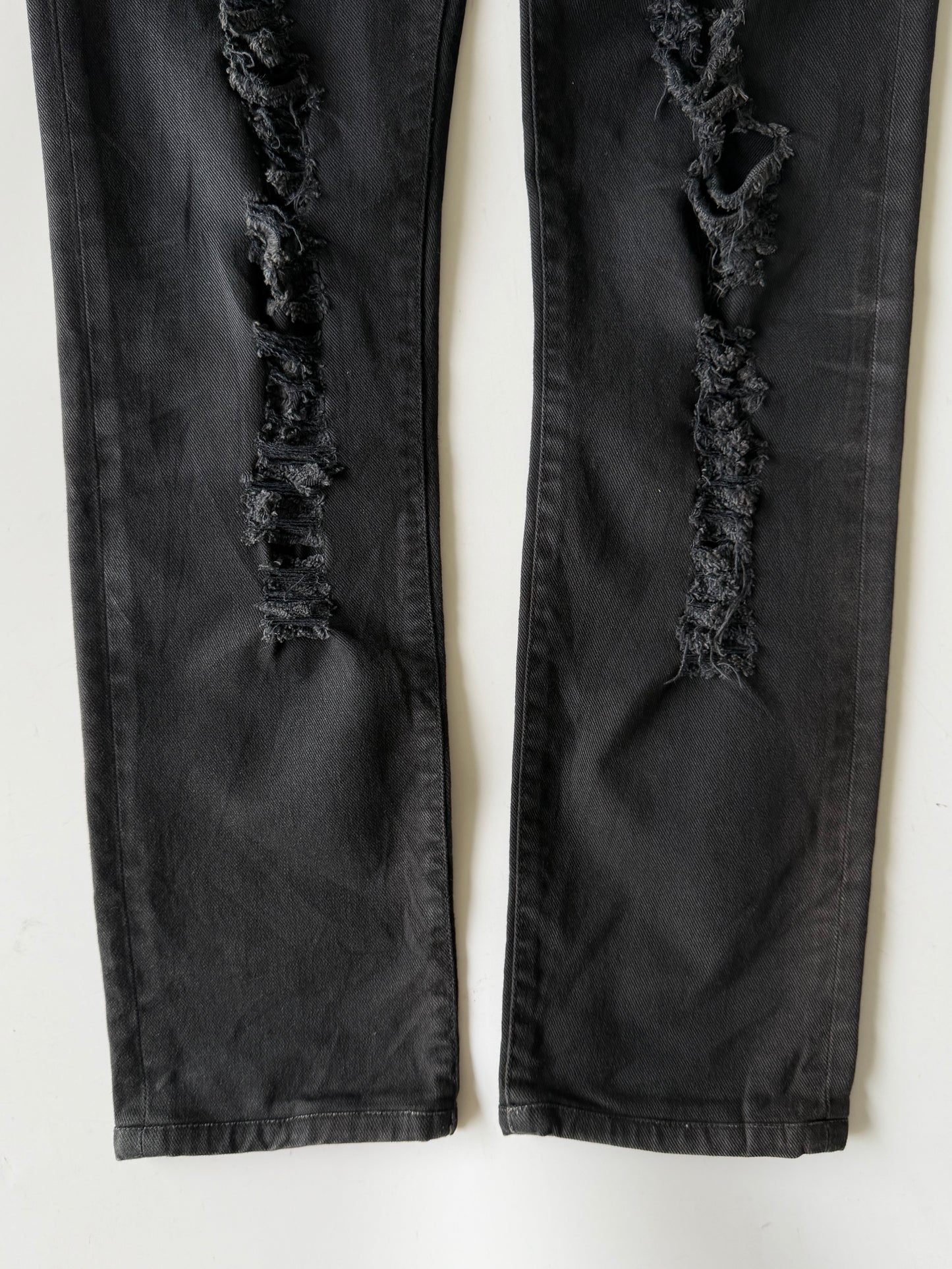 Dior Homme Autumn 2014 Crash Distressed Black Denim