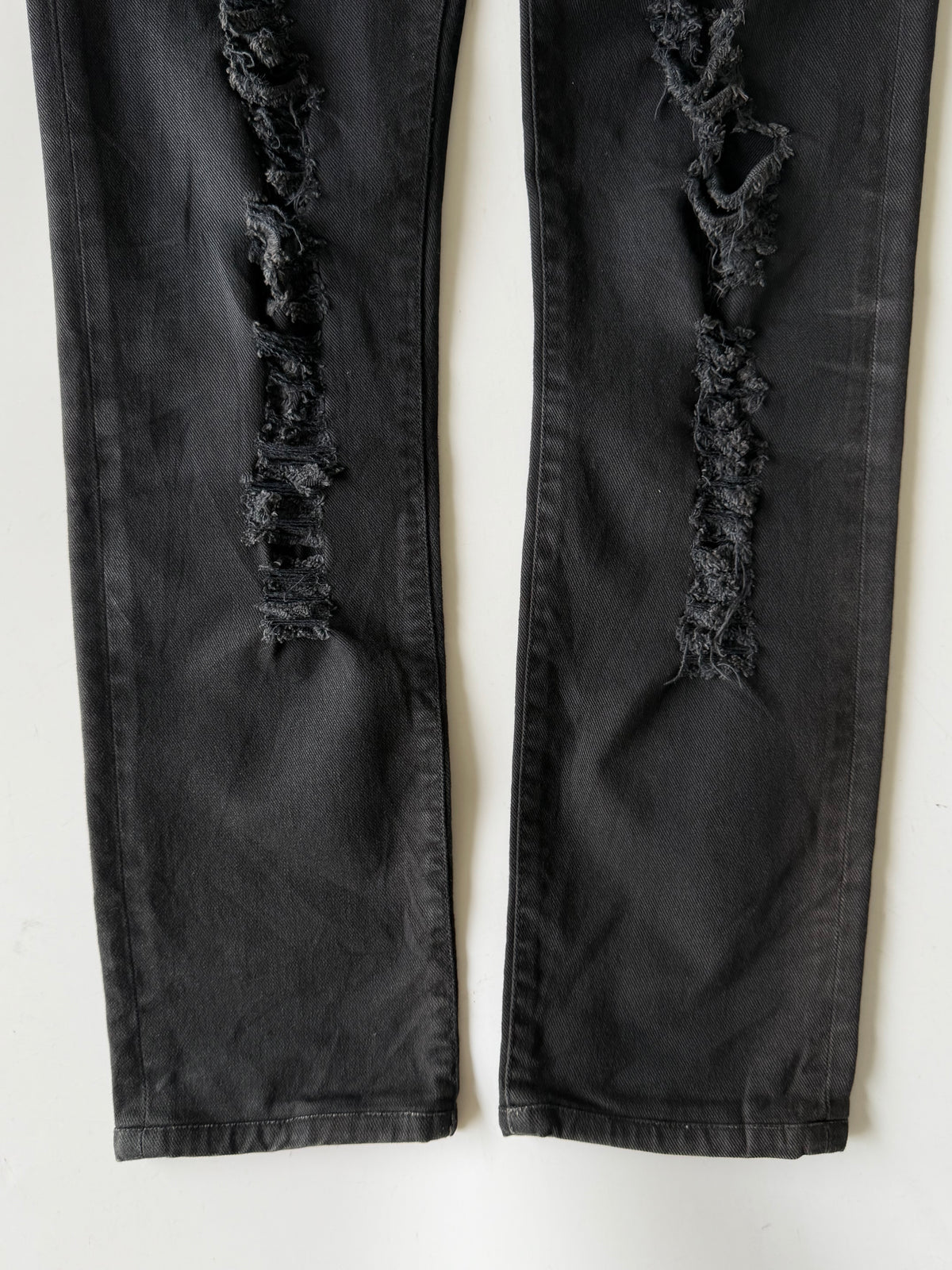 Dior Homme Autumn 2014 Crash Distressed Black Denim