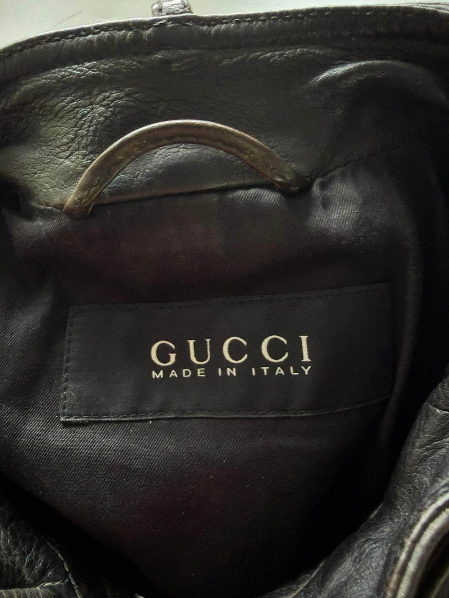 SS2011 GUCCI BROWN ERODED LEATHER PREMIUM JACKET