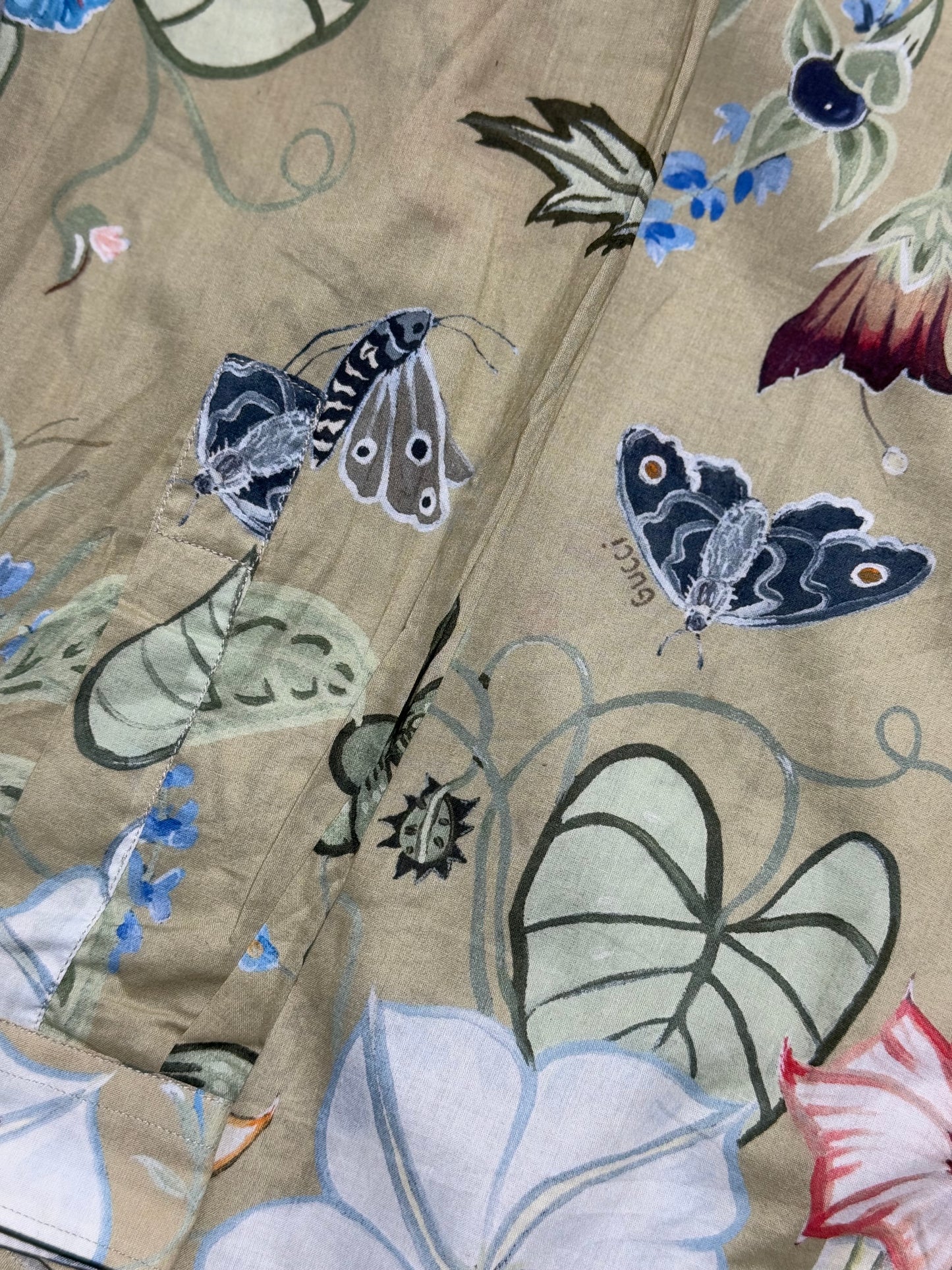 Gucci Beige Cotton Floral Print Duke