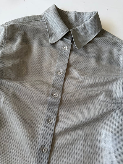 1990’s Chanel Gray Mesh Long-Sleeve Shirt