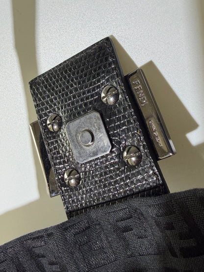 F/W1999 Fendi Zucca & Lizard Embossed Baguette Bag