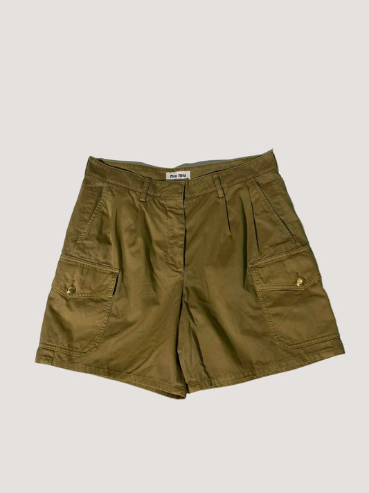 Miu Miu Olive Green Cargo Shorts