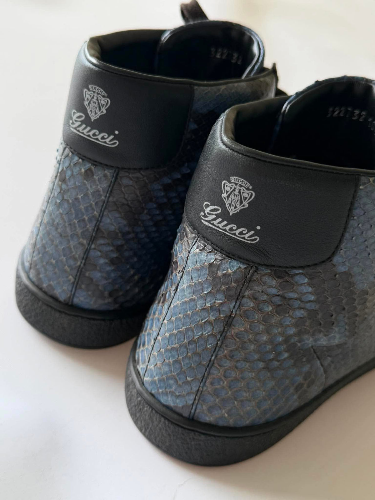 Gucci by Frida Giannini Blue Python High Top Sneakers