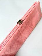Chanel Pink Python Skin Clutch