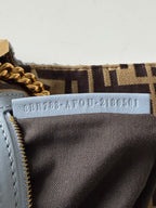 Fendi 2021 Light Blue Wool Knit Floral Baguette