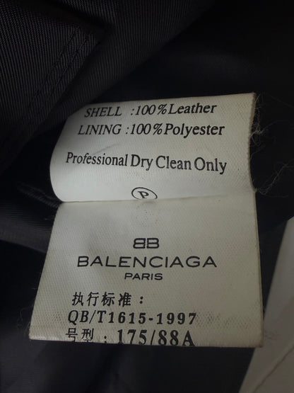 Balenciaga Nicolas Ghesquière BB Back Logo Leather Jacket