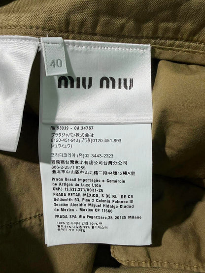 Miu Miu Olive Green Cargo Shorts
