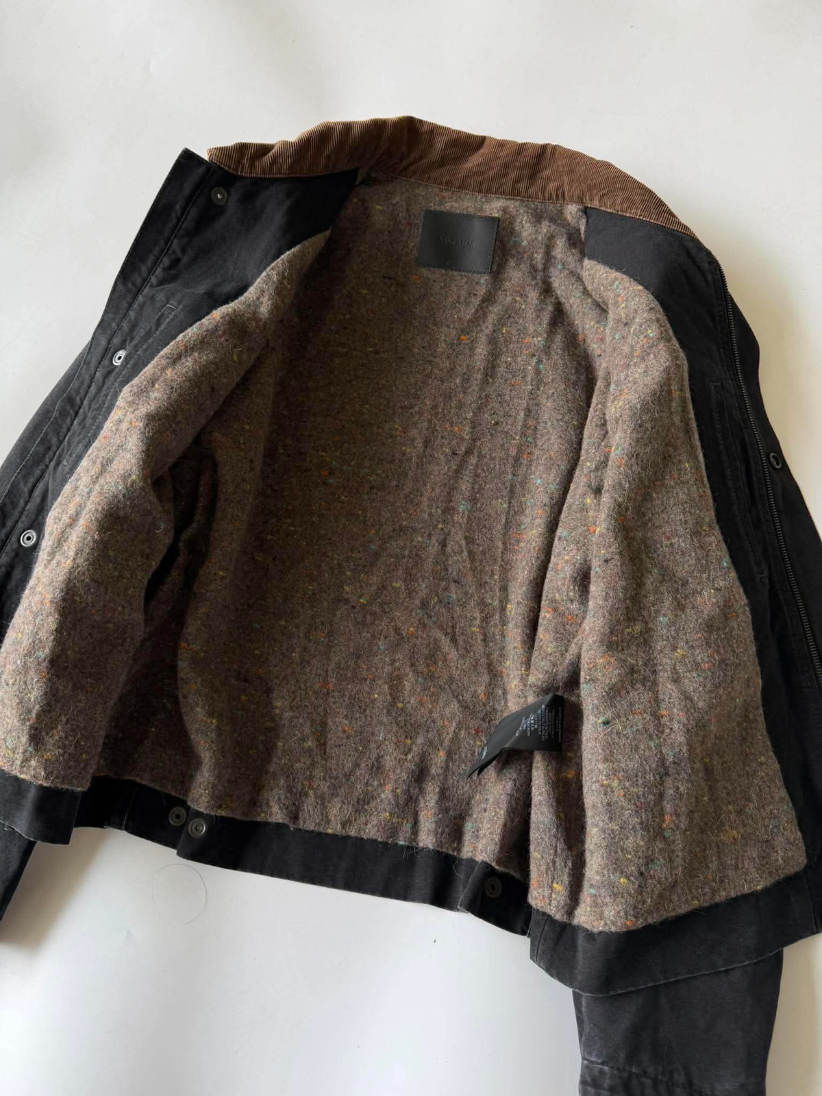 Saint Laurent Dull Black Corduroy Work Jacket
