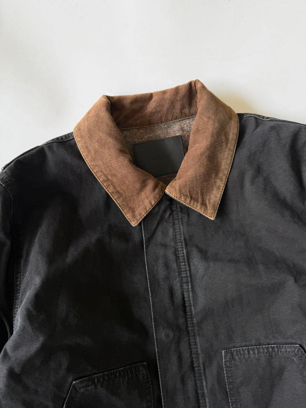 Saint Laurent Dull Black Corduroy Work Jacket