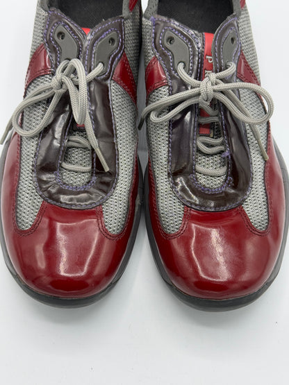 Prada Men’s Burgundy and Red Trainers