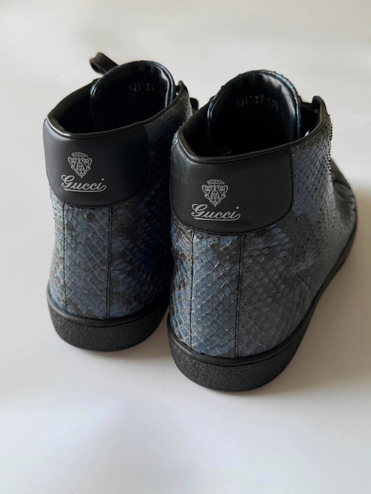 Gucci by Frida Giannini Blue Python High Top Sneakers