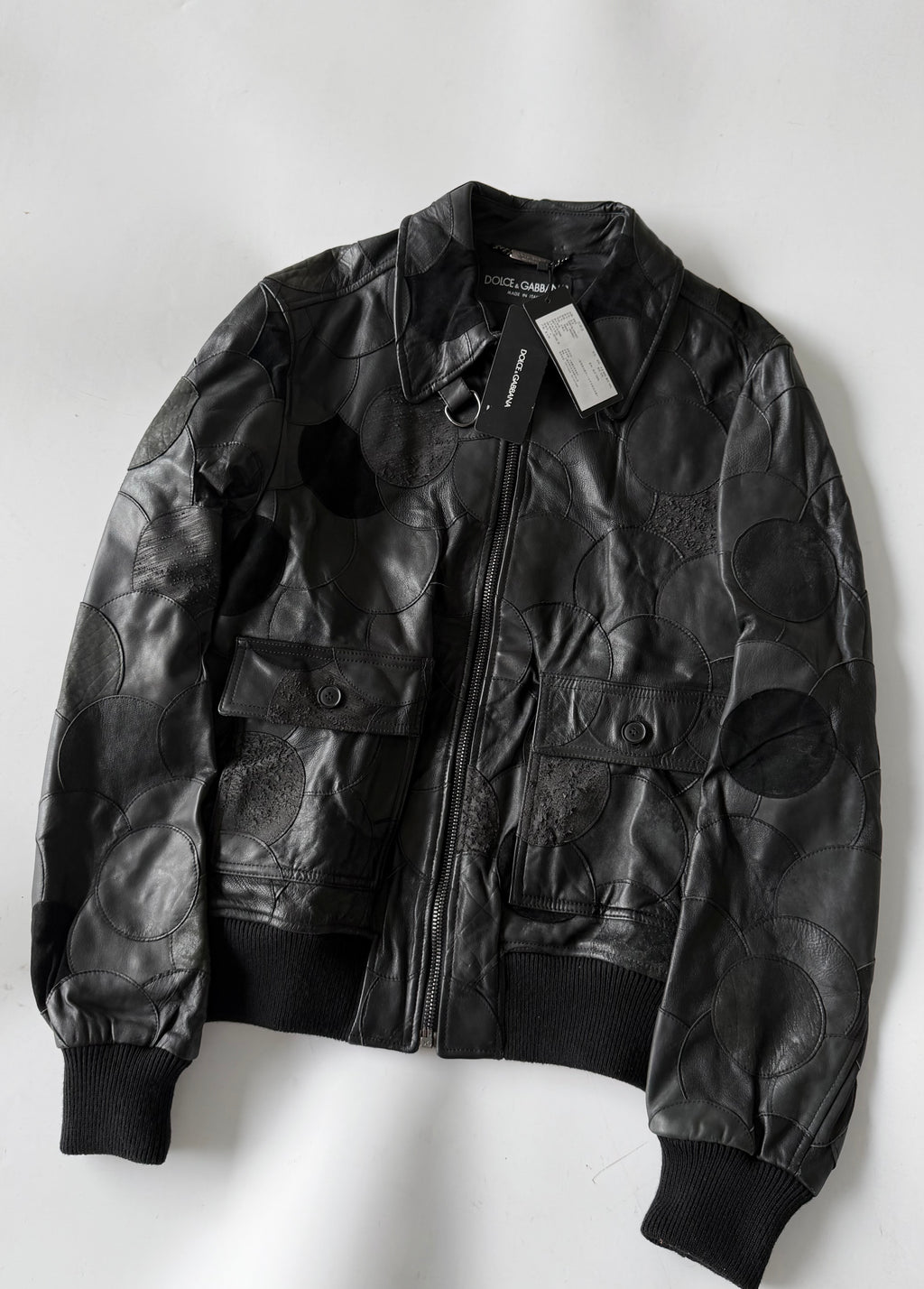 A/W2008 Dolce & Gabbana Patchwork Circle Leather Jacket