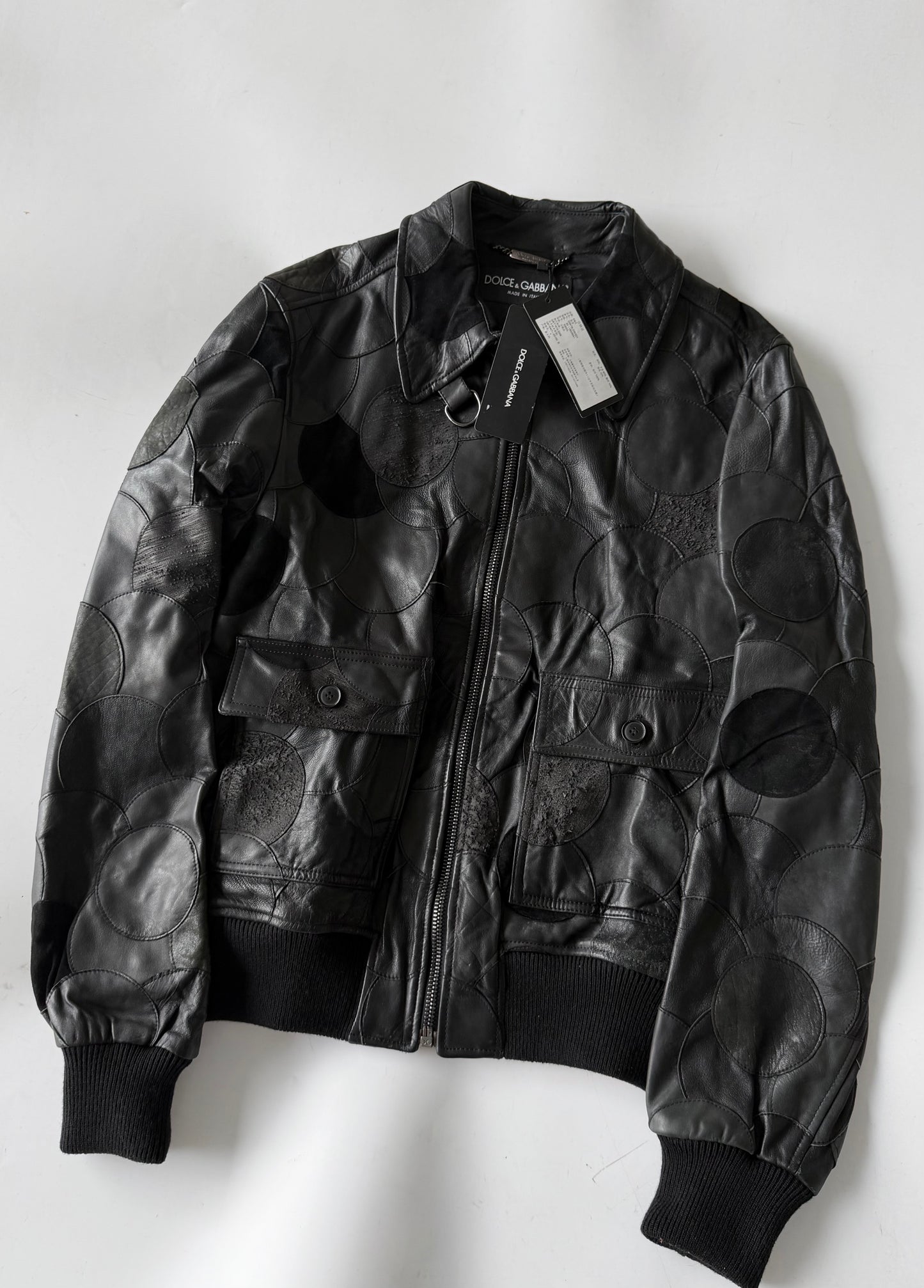 A/W2008 Dolce & Gabbana Patchwork Circle Leather Jacket