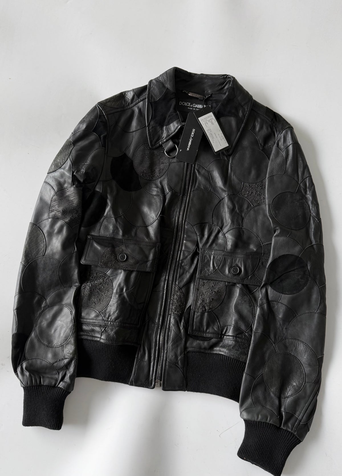 A/W2008 Dolce & Gabbana Patchwork Circle Leather Jacket