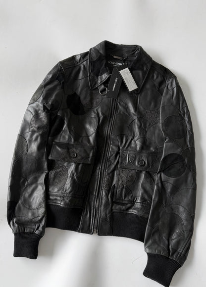 A/W2008 Dolce & Gabbana Patchwork Circle Leather Jacket
