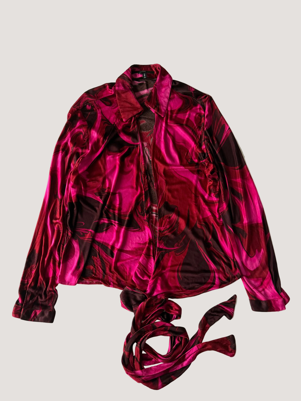S/S 2001 Gucci by Tom Ford Pink Liquid Magma Print Blouse