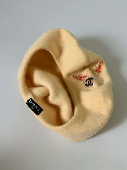 Chanel 1990-2000s CC Camellia Beret Hat
