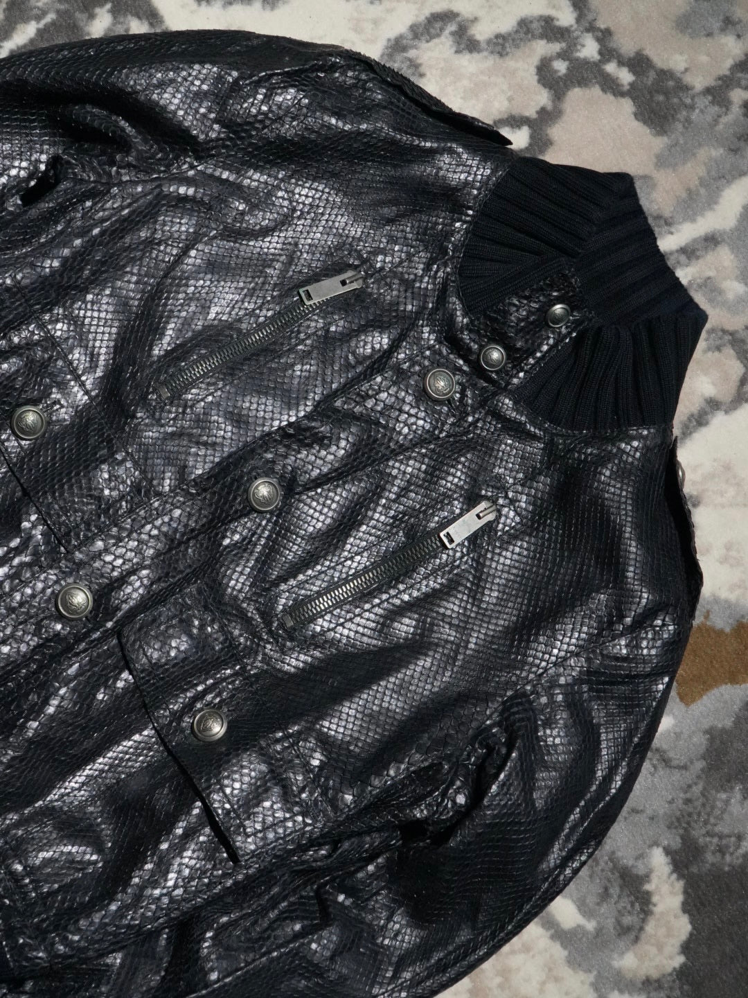 Gucci Tom Ford Madonna python Effect Leather Jacket