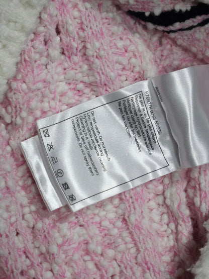 Chanel Pink 24P Tweed Button-Up Cardigan