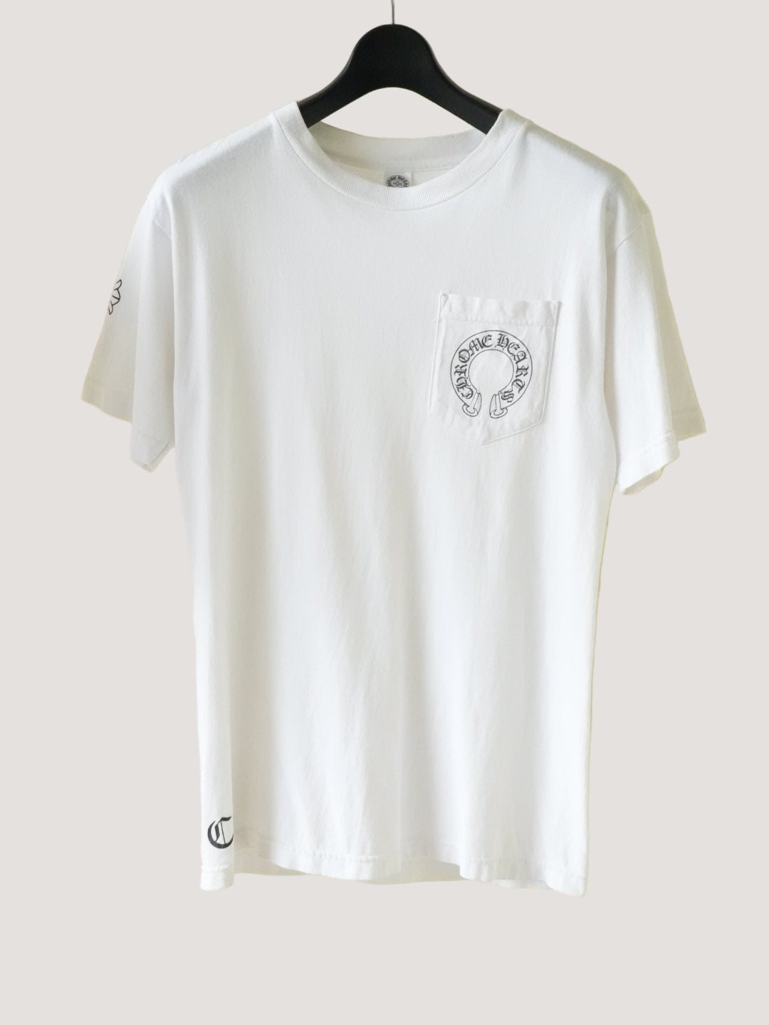 Chrome Hearts Horseshoe Logo White Pocket Tee