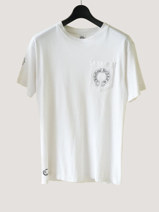 Chrome Hearts Horseshoe Logo White Pocket Tee