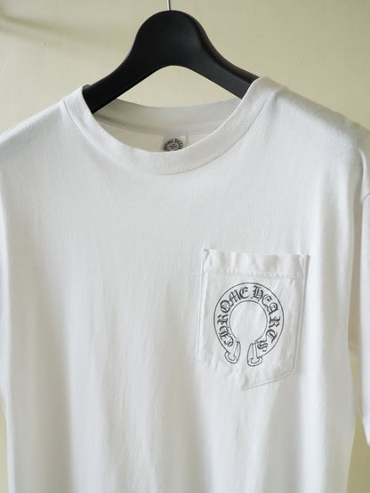 Chrome Hearts Horseshoe Logo White Pocket Tee