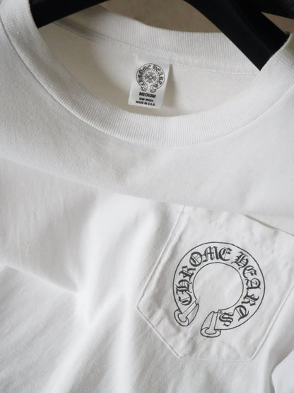 Chrome Hearts Horseshoe Logo White Pocket Tee