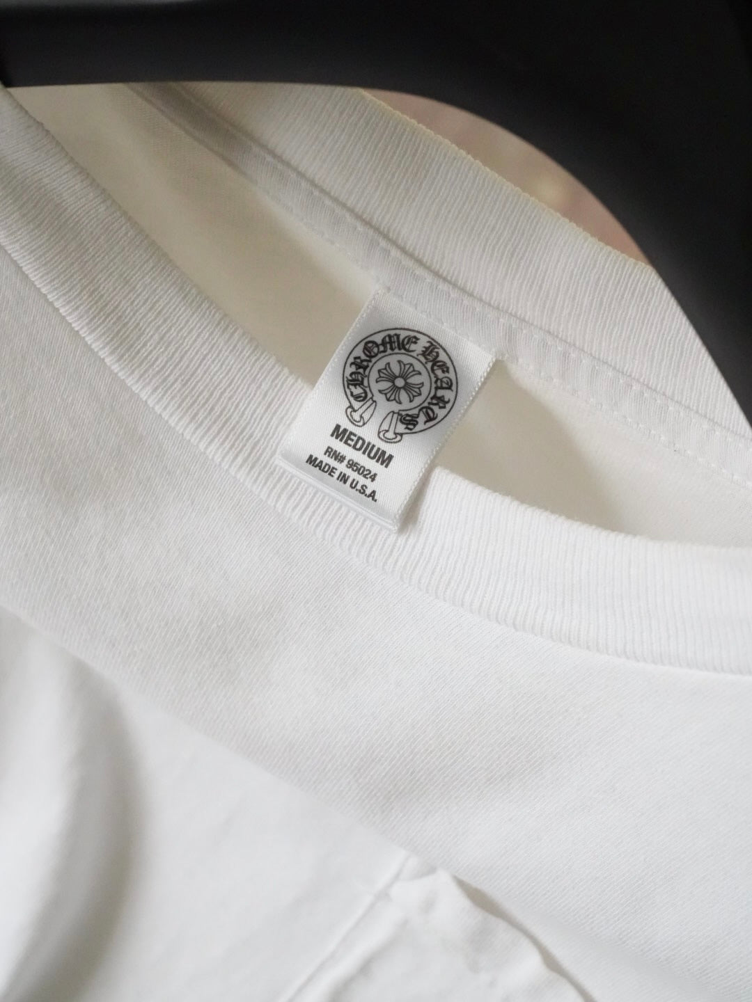 Chrome Hearts Horseshoe Logo White Pocket Tee
