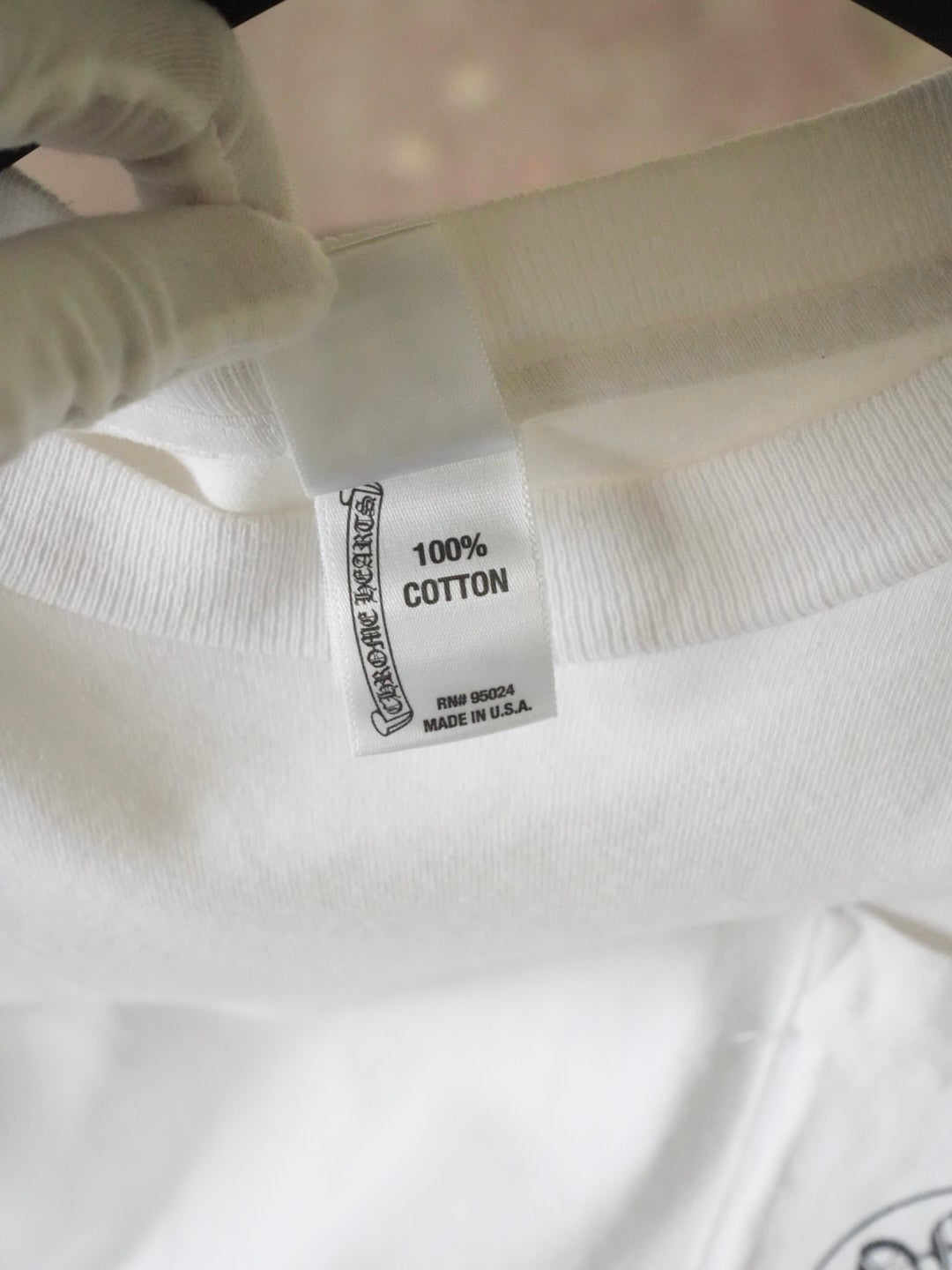 Chrome Hearts Horseshoe Logo White Pocket Tee