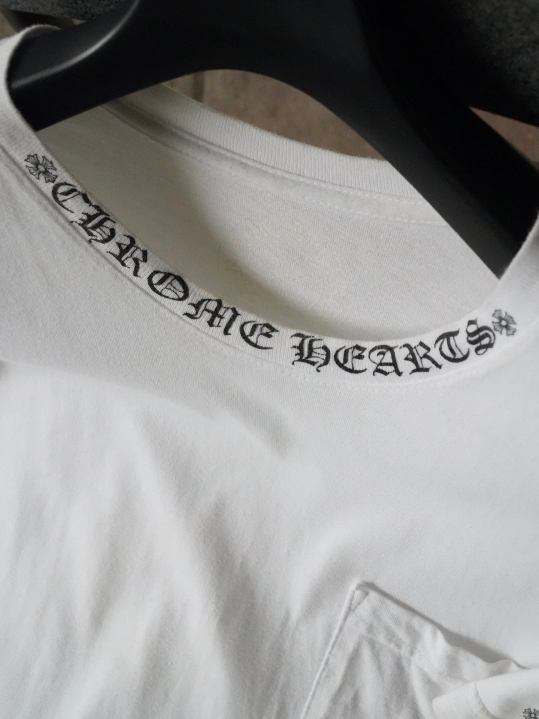 Chrome Hearts Neck Letters Logo Pocket Tee