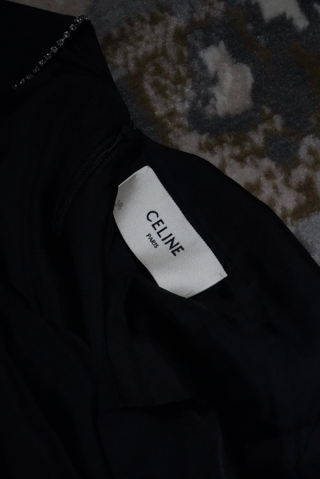 Celine Evening Dress with no Straps & with Rhinestones