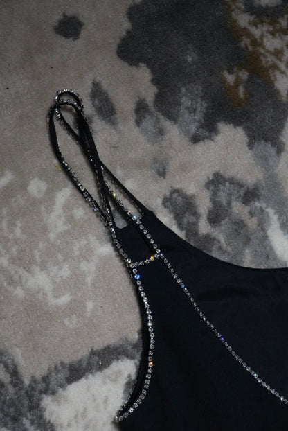 Celine Evening Dress with no Straps & with Rhinestones
