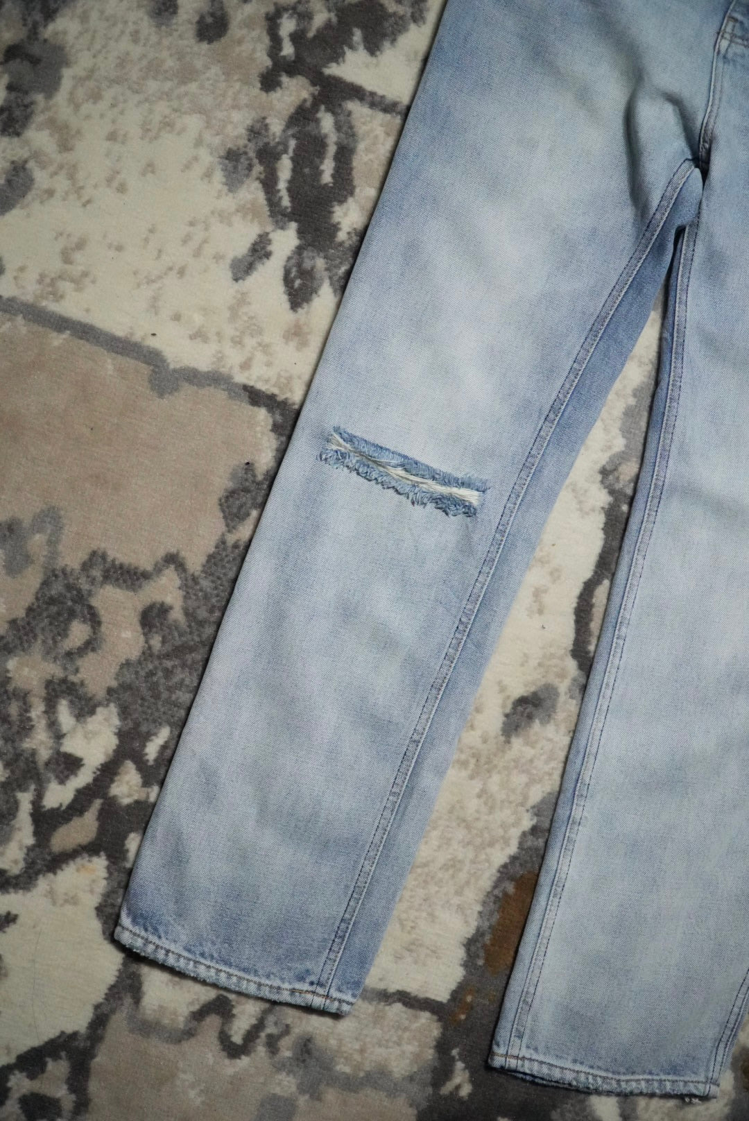 Celine Hedi Slimane Ripped Washed Denim Pants