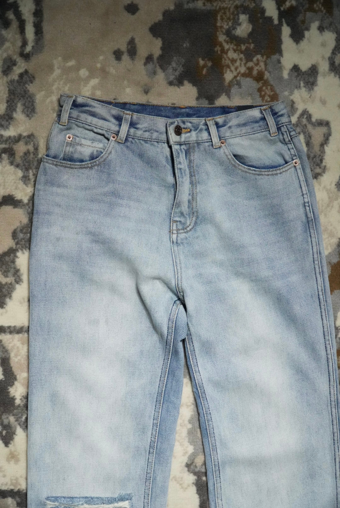 Celine Hedi Slimane Ripped Washed Denim Pants