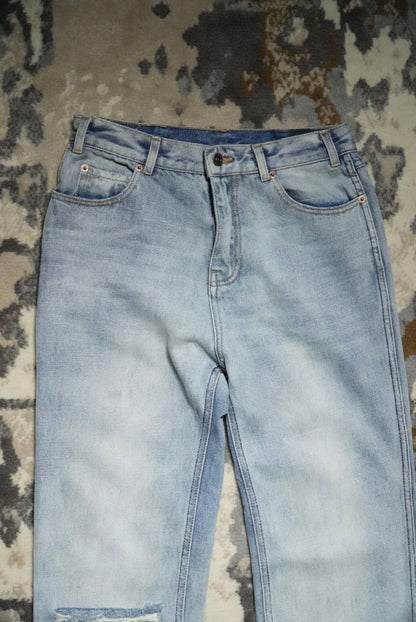 Celine Hedi Slimane Ripped Washed Denim Pants