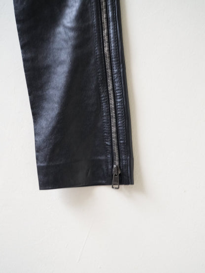 2001 Gucci by Tom Ford Leather Pants Double Side Zip
