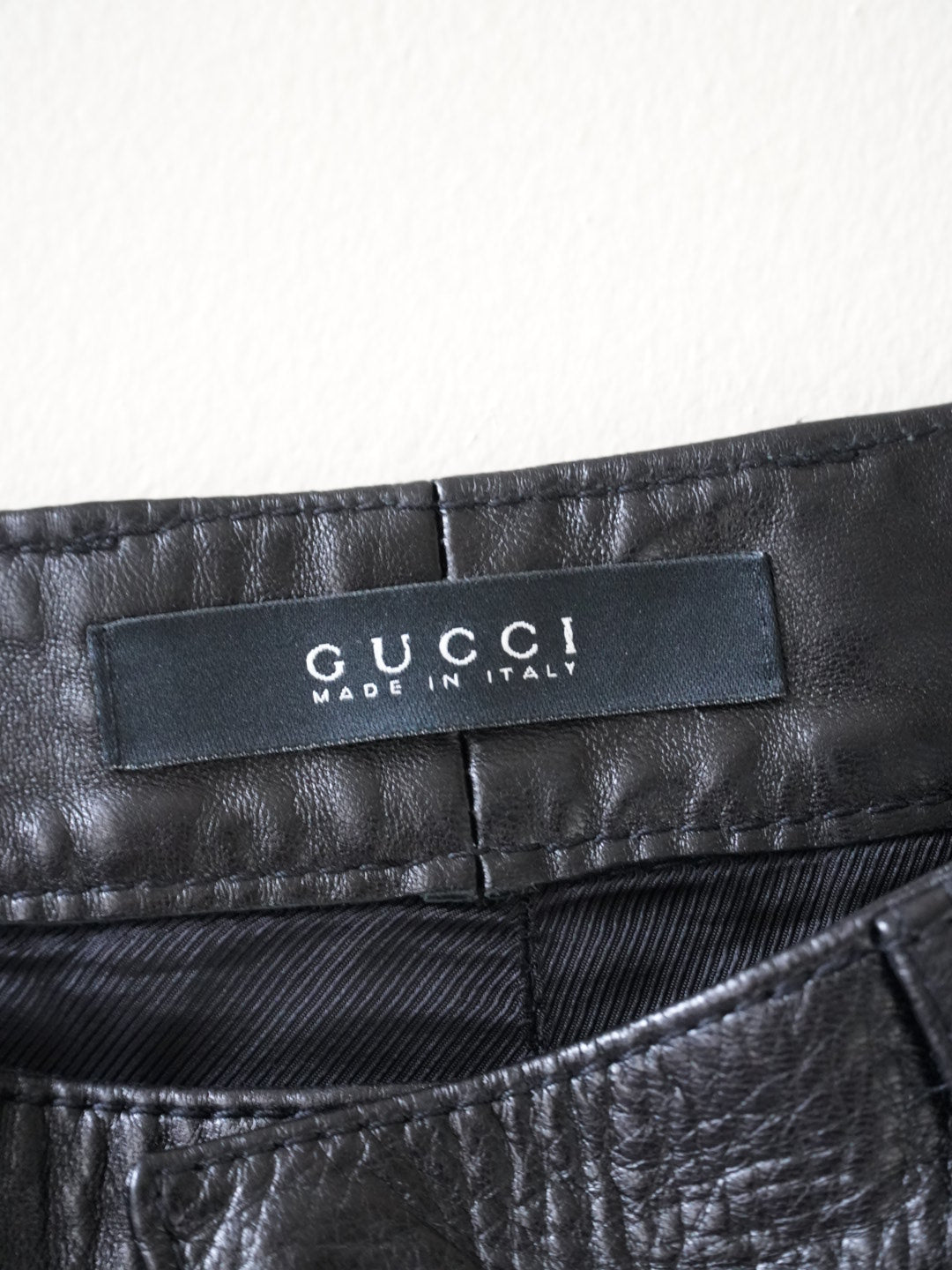 2001 Gucci by Tom Ford Leather Pants Double Side Zip